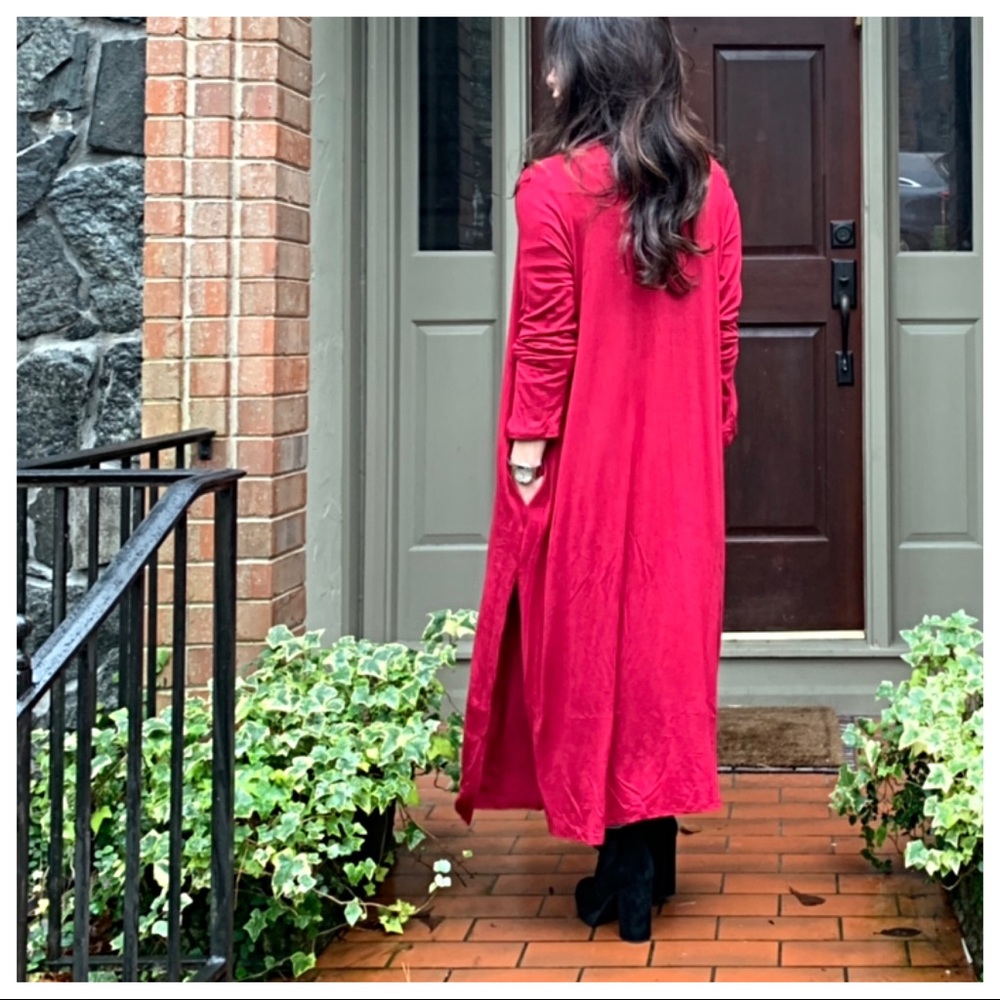 Beautiful Burgundy side pocket long duster - Picture 7 of 8
